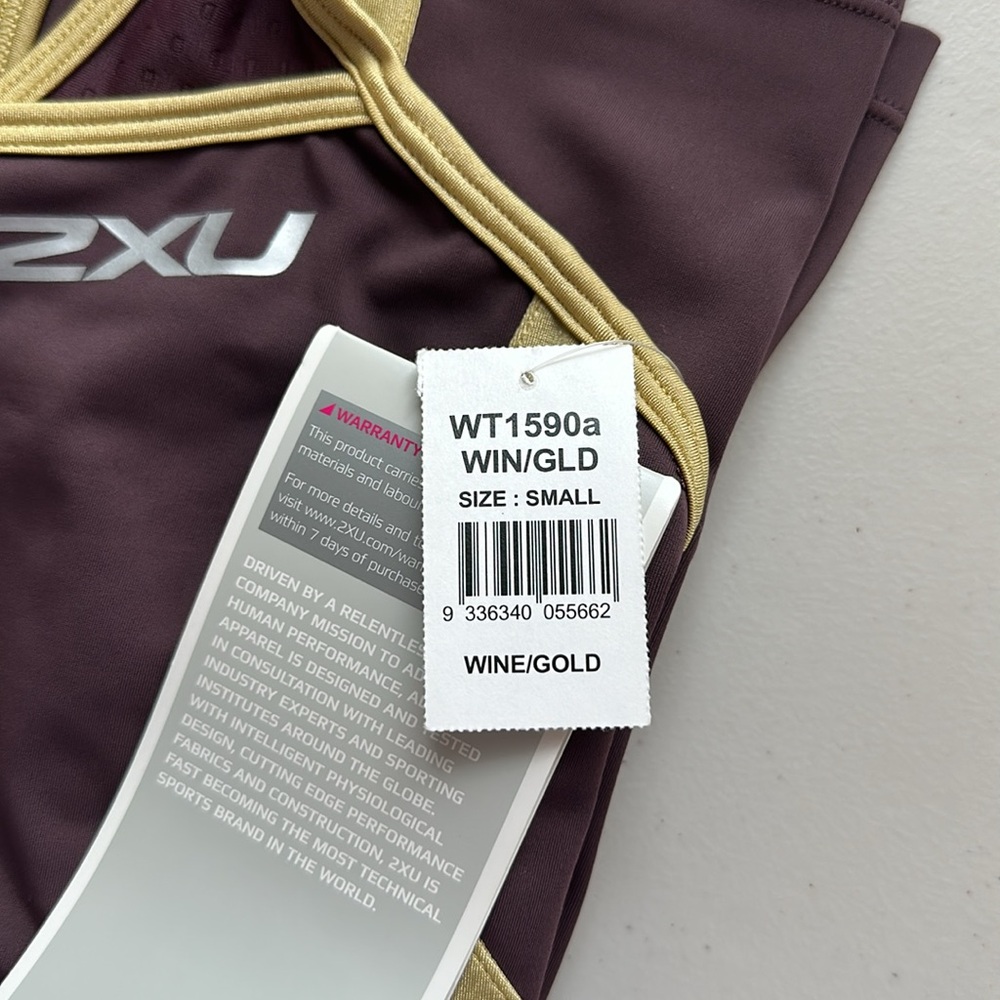 NWT 2XU wine and gold Performance Tank Size Small. - Picture 12 of 14